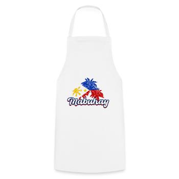 Philippines Drapeau philippin Mabuhay I Cadeau - Tablier de cuisine - blanc - Devant - AI Model Male 185 dark (185cm)
