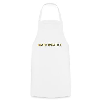 Unstoppable Warrior Mindset Bold Statement Design - Kochschürze - Weiß - Vorne - AI Model Male 185 dark (185cm)