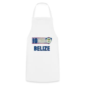 Équipe du Belize de football - Tablier de cuisine - blanc - Devant - AI Model Male 185 dark (185cm)