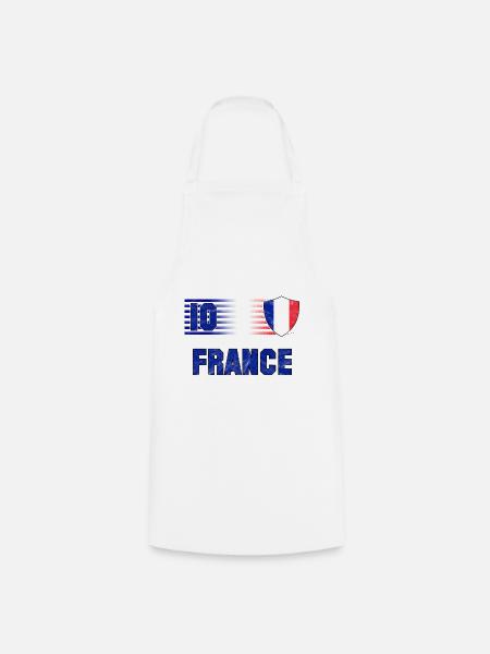 Frankreich Fußball Mannschaft - Kochschürze - Weiß