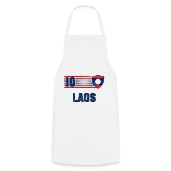 Laos Fußball Mannschaft - Kochschürze - Weiß - Vorne - AI Model Male 185 dark (185cm)
