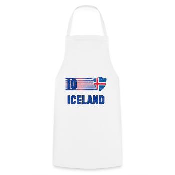 Équipe d’Islande de football - Tablier de cuisine - blanc - Devant - AI Model Male 185 dark (185cm)