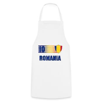 Rumänien Fußball Mannschaft - Kochschürze - Weiß - Vorne - AI Model Male 185 dark (185cm)