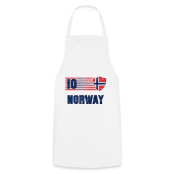 Norway Football Team - Cooking Apron - white - Front - AI Model Male 185 dark (185cm)