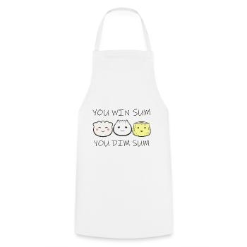 Asiatisches Chinesisches Essen Dim Sum I Geschenk - Kochschürze - Weiß - Vorne - AI Model Male 185 dark (185cm)