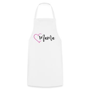 Mom with Heart Mother Love Mother's Day Child Gift - Cooking Apron - white - Front - AI Model Male 185 dark (185cm)