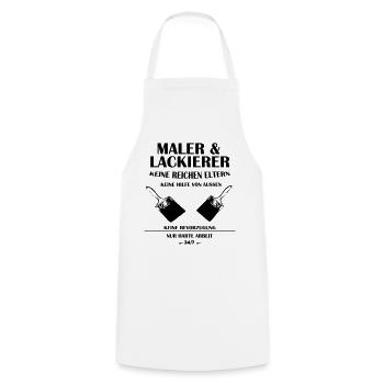 Maler und Lackierer - Kochschürze - Weiß - Vorne - AI Model Male 185 dark (185cm)