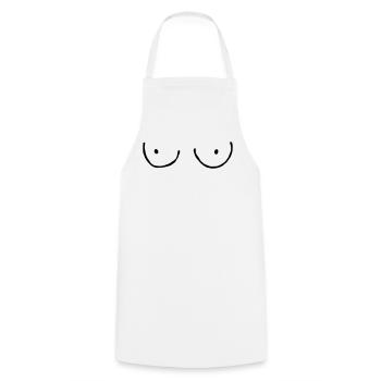 Breast designed se341 - Cooking Apron - white - Front - AI Model Male 185 dark (185cm)