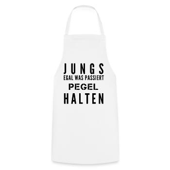 THE FASHION TEE - JUNGS PEGEL HALTEN - Kochschürze - Weiß - Vorne - AI Model Male 185 dark (185cm)