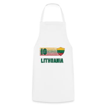 Lithuania Football Team - Cooking Apron - white - Front - AI Model Male 185 dark (185cm)