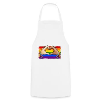 Welt Flüchtlingstag Menschenrechte Antirassismus E - Tablier de cuisine - blanc - Devant - AI Model Male 185 dark (185cm)