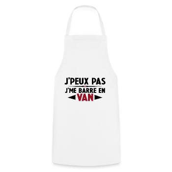 J'peux Pas J'me Barre en Van Cadeau Anniversaire - Tablier de cuisine - blanc - Devant - AI Model Male 185 dark (185cm)