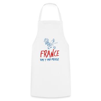 Supporter équipe de France de Football - Tablier de cuisine - blanc - Devant - AI Model Male 185 dark (185cm)