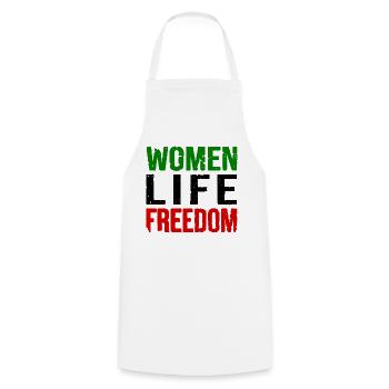 Women life freedom - Cooking Apron - white - Front - AI Model Male 185 dark (185cm)