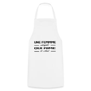 Une Femme Simple Qui Aime Le Chat Humour - Tablier de cuisine - blanc - Devant - AI Model Male 185 dark (185cm)