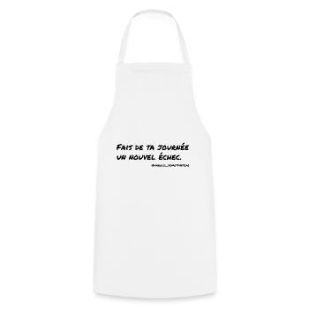 Fais de ta journée... - Tablier de cuisine - blanc - Devant - AI Model Male 185 dark (185cm)