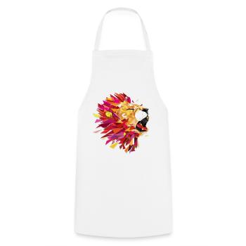 roaring Lion - Cooking Apron - white - Front - AI Model Male 185 dark (185cm)