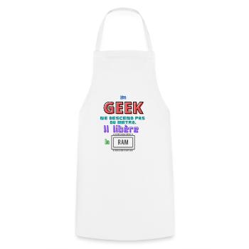 Un Geek (Metro/RAM) - Tablier de cuisine - blanc - Devant - AI Model Male 185 dark (185cm)