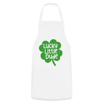 Petit mec chanceux - Tablier de cuisine - blanc - Devant - AI Model Male 185 dark (185cm)