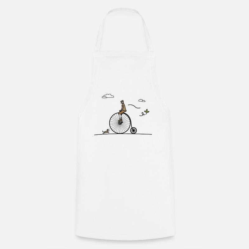 Vélo ancien - Tablier de cuisine - blanc