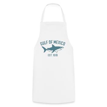 Gulf of Mexico Est. 1519 Shark Vintage Design - Cooking Apron - white - Front - AI Model Male 185 dark (185cm)