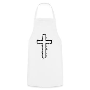 Croix (V) - Tablier de cuisine - blanc - Devant - AI Model Male 185 dark (185cm)
