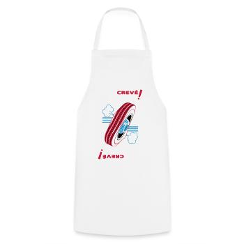 Tired! - Cooking Apron - white - Front - AI Model Male 185 dark (185cm)