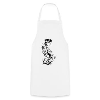 Pregnant woman with baby belly - Cooking Apron - white - Front - AI Model Male 185 dark (185cm)