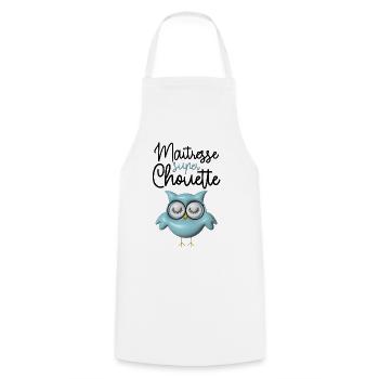 Maîtresse super chouette bleue 3D - Tablier de cuisine - blanc - Devant - AI Model Male 185 dark (185cm)