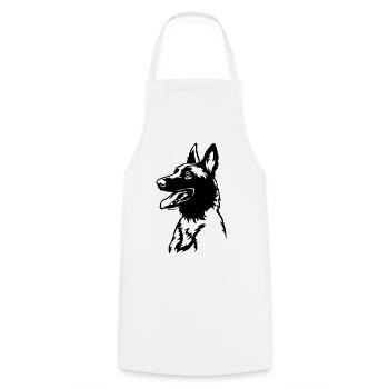 La tête de Malinoi - Tablier de cuisine - blanc - Devant - AI Model Male 185 dark (185cm)