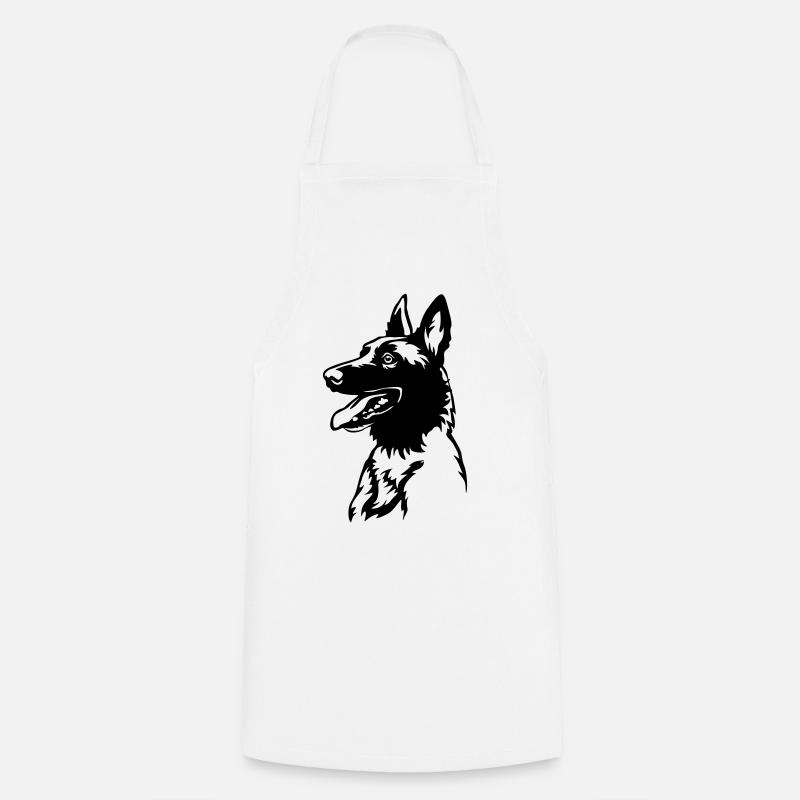 Malinois Kopf - Kochschürze - Weiß