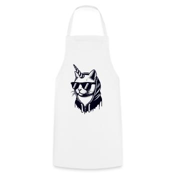 Uni-Cat-Straße - Kochschürze - Weiß - Vorne - AI Model Male 185 dark (185cm)