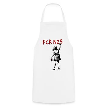 FCK NZS Girls Against Racism Street Art Style - Cooking Apron - white - Front - AI Model Male 185 dark (185cm)