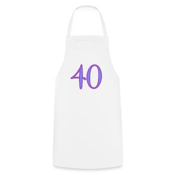 40. 40 YEARS. 40th ANNIVERSARY. 40TH ANNIVERSARY. - Cooking Apron - white - Front - AI Model Male 185 dark (185cm)