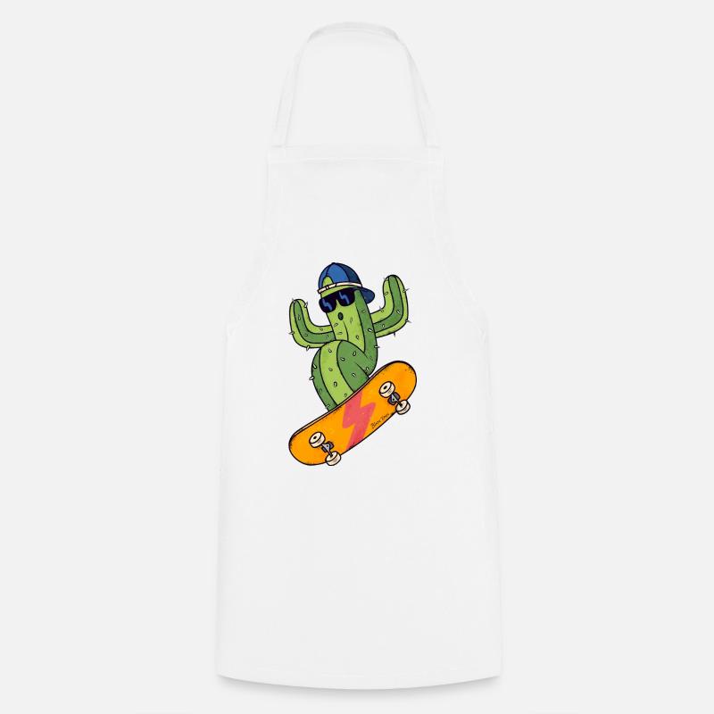 Cactus Skater - Cooking Apron - white