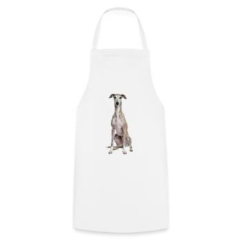 Greyhound – pure elegance, speed and grace! - Cooking Apron - white - Front - AI Model Male 185 dark (185cm)