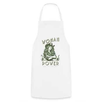 Le pouvoir de la femme – Fort. Tranquille. Imparable - Tablier de cuisine - blanc - Devant - AI Model Male 185 dark (185cm)