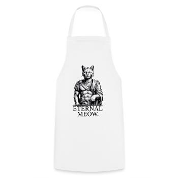 Roman Cat - Cooking Apron - white - Front - AI Model Male 185 dark (185cm)