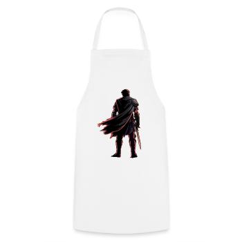 Epische Krieger-Silhouettenkunst - Kochschürze - Weiß - Vorne - AI Model Male 185 dark (185cm)