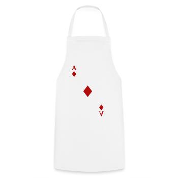 Spielkarten Kontrast - Karo-Ass - Kochschürze - Weiß - Vorne - AI Model Male 185 dark (185cm)