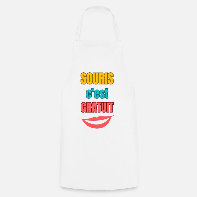 Mouse is free — colorful typography - Cooking Apron - white