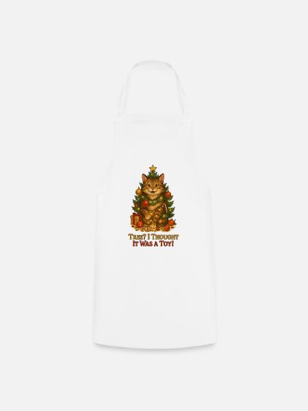 Hangover in the Christmas tree joke - Cooking Apron - white