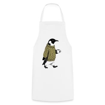 Coffee Penguin - Tablier de cuisine - blanc - Devant - AI Model Male 185 dark (185cm)