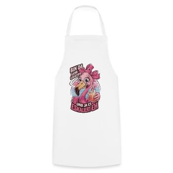 Party Flamingo Spruchmotiv mit Cocktail - Kochschürze - Weiß - Vorne - AI Model Male 185 dark (185cm)