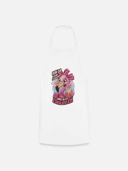 Party Flamingo Spruchmotiv mit Cocktail - Kochschürze - Weiß