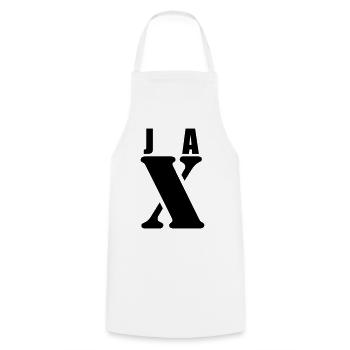 Jax – First Name Design | Minimal Typography - Kochschürze - Weiß - Vorne - AI Model Male 185 dark (185cm)
