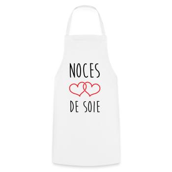 Noces de Soie 12 ans de mariage - Tablier de cuisine - blanc - Devant - AI Model Male 185 dark (185cm)