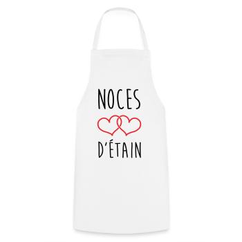 Pewter Wedding 10 Years Wedding - Cooking Apron - white - Front - AI Model Male 185 dark (185cm)