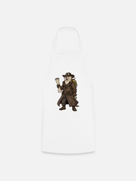 Otter Explorer Steampunk Retro-Kartograph - Kochschürze - Weiß