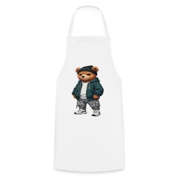 Streetwear Bear Hip Hop Urban Style - Cooking Apron - white - Front - AI Model Male 185 dark (185cm)